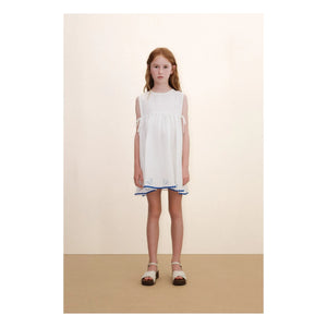 Tinycottons - Swans Keten Elbise | Beyaz