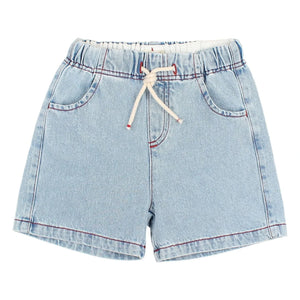 Búho - Bermuda-Shorts aus gewaschenem Denim | Hellblau