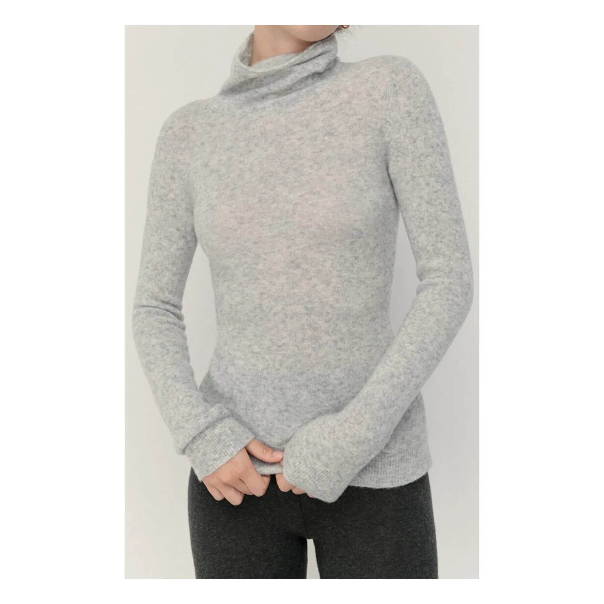 American Vintage - Razpark Polo-Pullover aus Wolle | Hellgrau