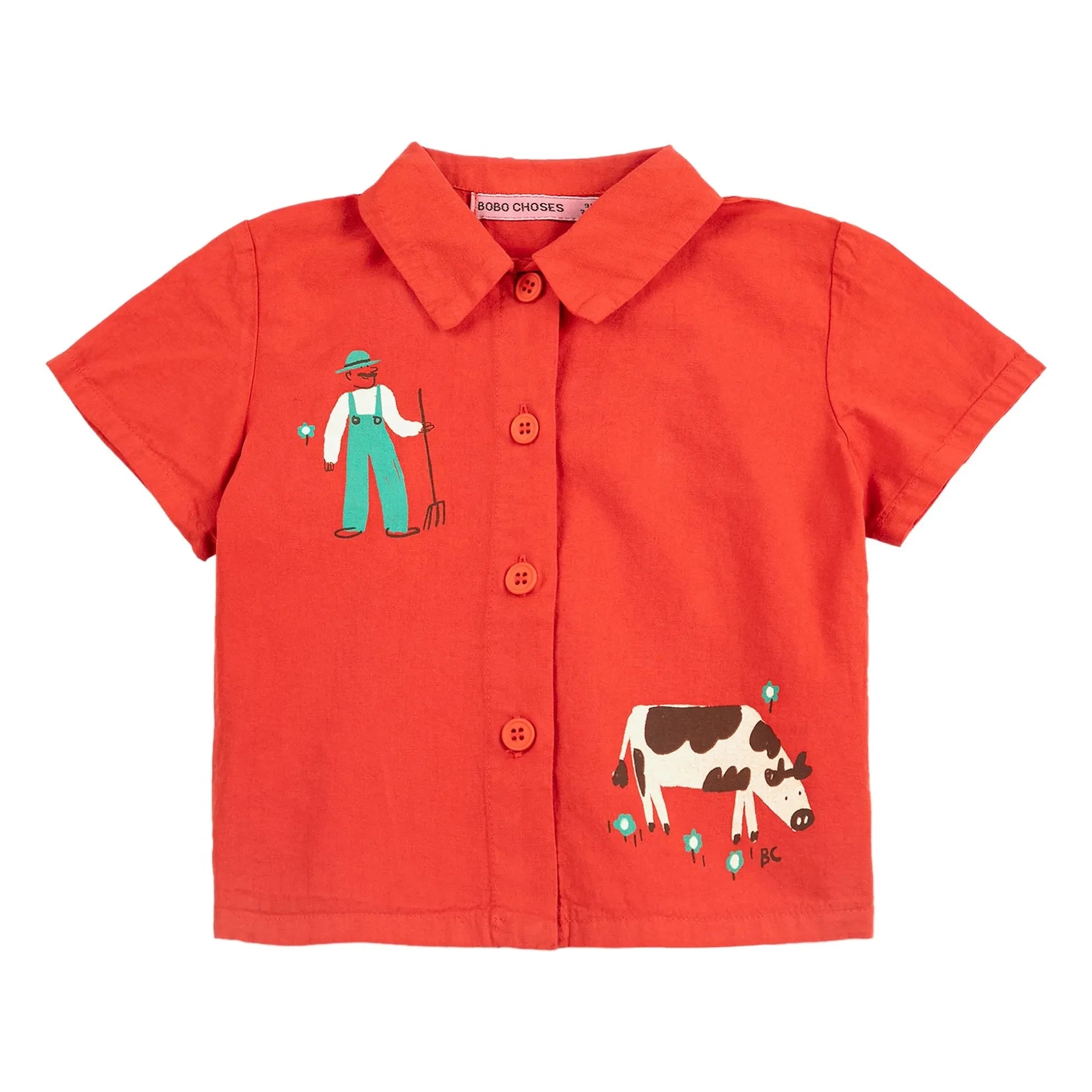 Bobo Choses – Hemd mit Bauernhofmotiv aus Bio-Baumwolle | Rot