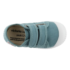 Victoria - Tiras Canvas Velcro Turnschuhe | Blau