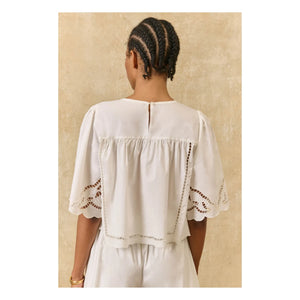 Louise Misha - Louvia Organic Cotton Blouse | White