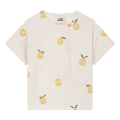 Studio Bohème - Orso T-Shirt Bio-Musselin Zitrone | Ecru