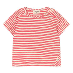 Cozmo - Gestreiftes Baby-T-Shirt mit Bereich | Rot