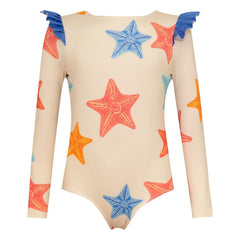 Pepita & Me - Wings Etoiles Langarm-Badeanzug | Ecru
