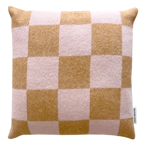Maison Deux - Damier yün yastık kılıfı | Terracotta