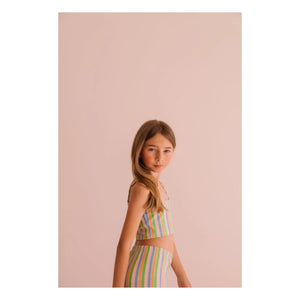 We Are Kids - Nour Striped Organic Cotton Leggings | Light Pink