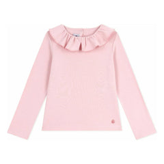 Petit Bateau - Organic Cotton Ruffled Collared T-Shirt | Pink