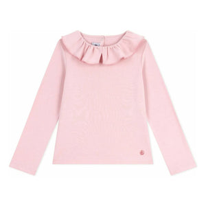 Petit Bateau - Organic Cotton Ruffled Collared T-Shirt | Pink