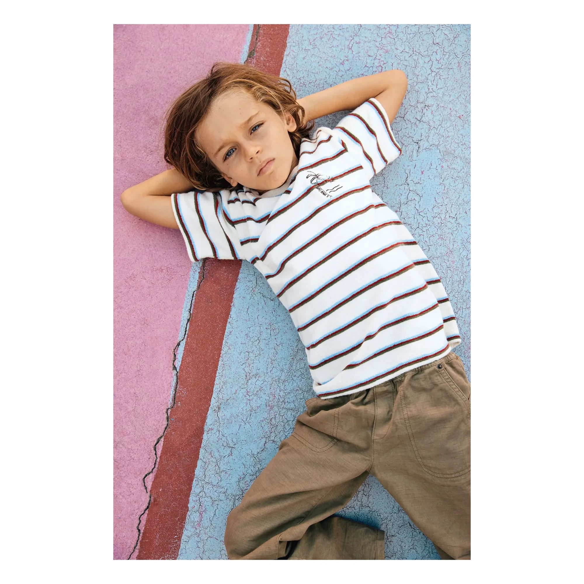 Bonton - Livo Striped Towel T-Shirt | White