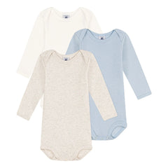 Petit Bateau - 3er-Pack Einteiler | Blau