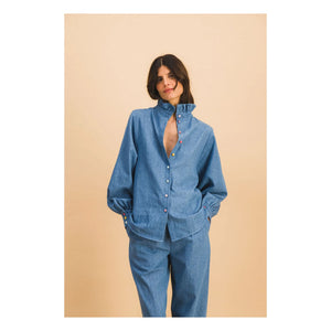 Elise Chalmin - Josette Baumwollhemd | Blau