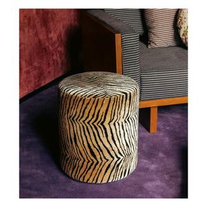The Socialite Family - Round Velvet Mobile Pouf | Tiger
