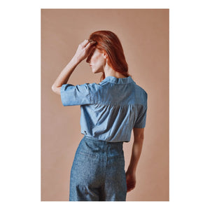 Emile et Ida - Mavi Pamuklu Chambray Bluz