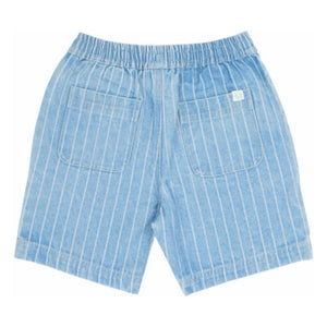 Jenest - Knox Gestreifte Bio-Baumwoll-Jeansshorts | Blau