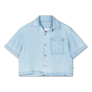 Repose AMS - Crop Tencel Shirt | Light Denim