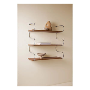 Schneid Studio - Onda meşe raf | Krom