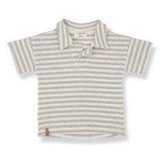 1+ in the family - Borrassa Çizgili Polo Keten | Bej