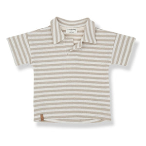 1+ in the family - Borrassa Çizgili Polo Keten | Bej