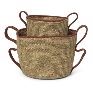 Ferm Living - Verso Sepetler - 2'li Set | Tuğla kırmızısı