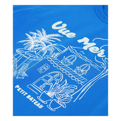 Petit Bateau - Ample T-shirt Vue Mer Organik pamuk | Azure mavi
