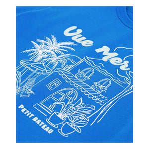 Petit Bateau - Ample T-shirt Vue Mer Organik pamuk | Azure mavi