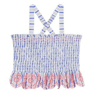 Louise Misha - Florentina Poplin Organic Cotton Gathered Top | Cream