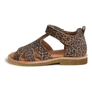 du Loua - Du Eden Leopar Süet Sandalet | Kahverengi
