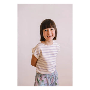 Studio Bohème - Gestreiftes T-Shirt aus Bio-Baumwolle Bama | Lavendel