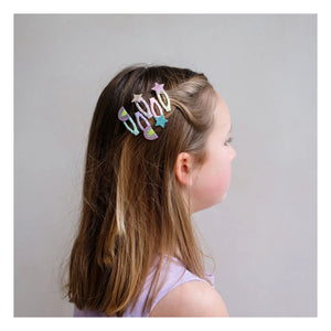 Mimi & Lula - Set of 5 Rainbow and Star Hair Clips | Lilac