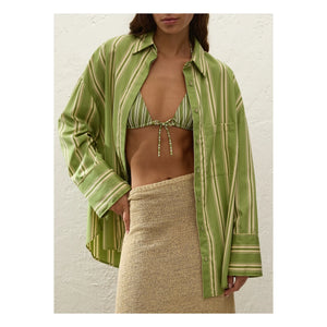 Faithfull the Brand – Gestreiftes Clemente Hemd | Grün