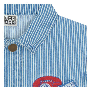 Bonton - Nineties Çizgili Overshirt | Mavi
