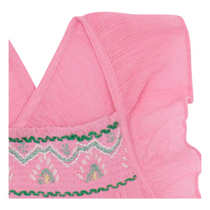 Bonton - Neptune Smocked Elbise | Şeker pembesi