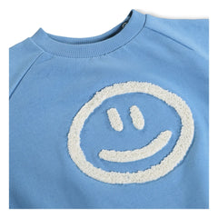 Molo - Disc Smiley organik pamuk sweatshirt | Mavi