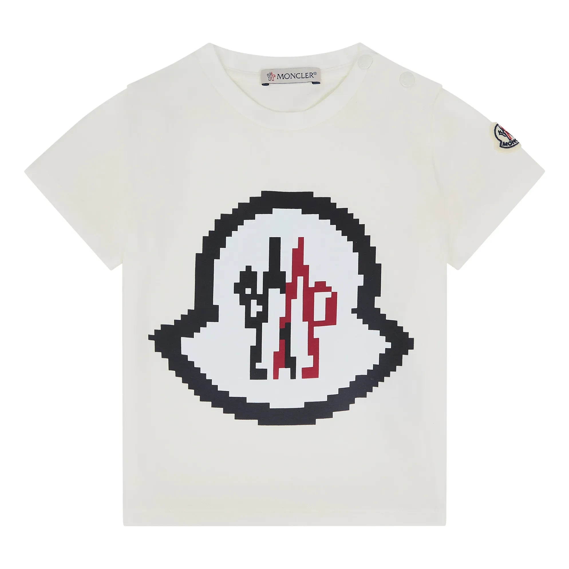 Moncler – T-Shirt mit Monogramm-Logo | Weiß