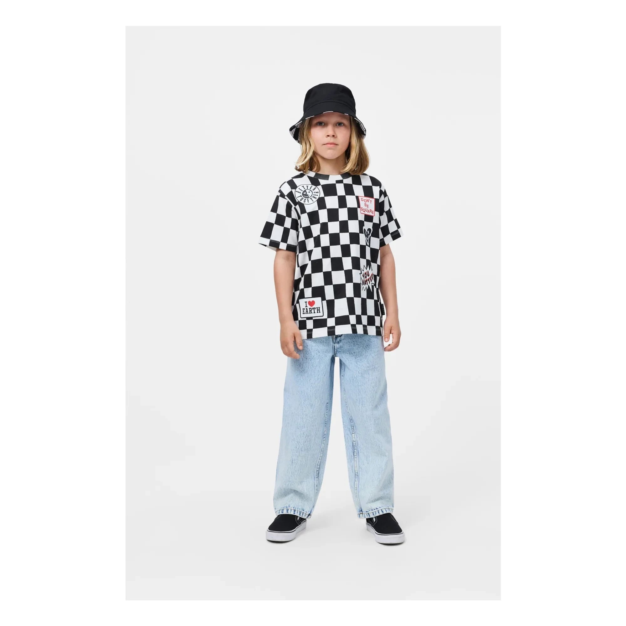 Molo - Riley Damier T-Shirt aus Bio-Baumwolle | Schwarz
