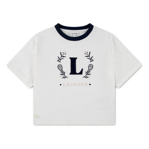 Lacoste - T-Shirt L Kontrastkragen Bio-Baumwolle | Off-White