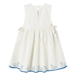 Tinycottons - Swans Keten Elbise | Beyaz
