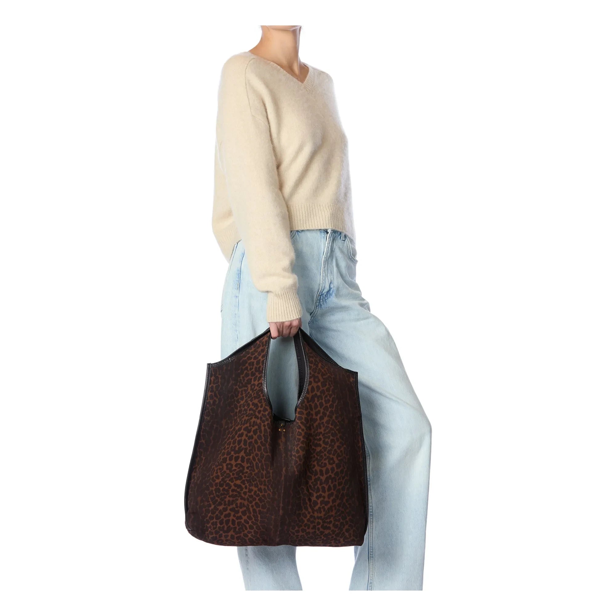 Jérôme Dreyfuss - Paco Velvet Leoparden-Tasche aus Samt | Braun