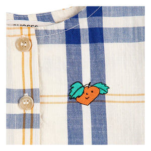 Bobo Choses – Tartan-Babykleid aus Bio-Baumwolle | Ecru