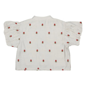 Donsje - Eliora Bluse mit Blumenmuster aus Tencel | Ecru