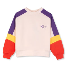 Wynken - Renk bloklu organik pamuk sweatshirt | Ekru
