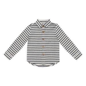 Donsje - Leom Striped Organic Cotton Shirt | Navy Blue
