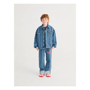 Bobo Choses - Organik Pamuklu Çizgili Jean | Mavi