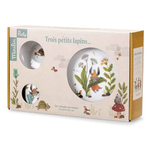 Moulin Roty - Trois petits lapins Porzellan-Geschirrset