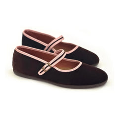 Hermosilla - León Velvet Ballerinas - Women's Collection | Chocolate