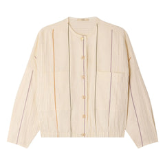 Sessùn - Calancas Jacke aus Baumwolle und Leinen | Creme