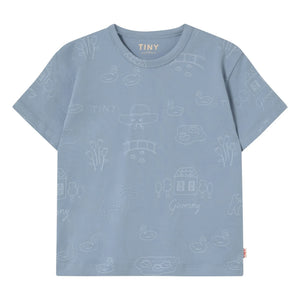 Tinycottons - Tiny swans T-shirt Organik pamuk | Gri mavi
