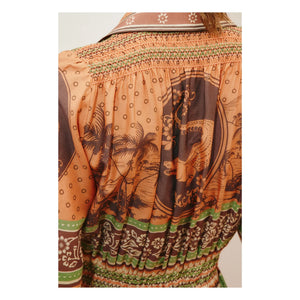 Alémais – Alberta Seiden-Baumwollkleid | Orange