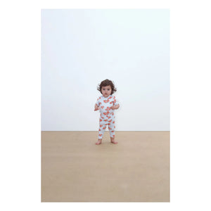 Tinycottons - Organik Pamuk Çiçekli Body | Açık mavi